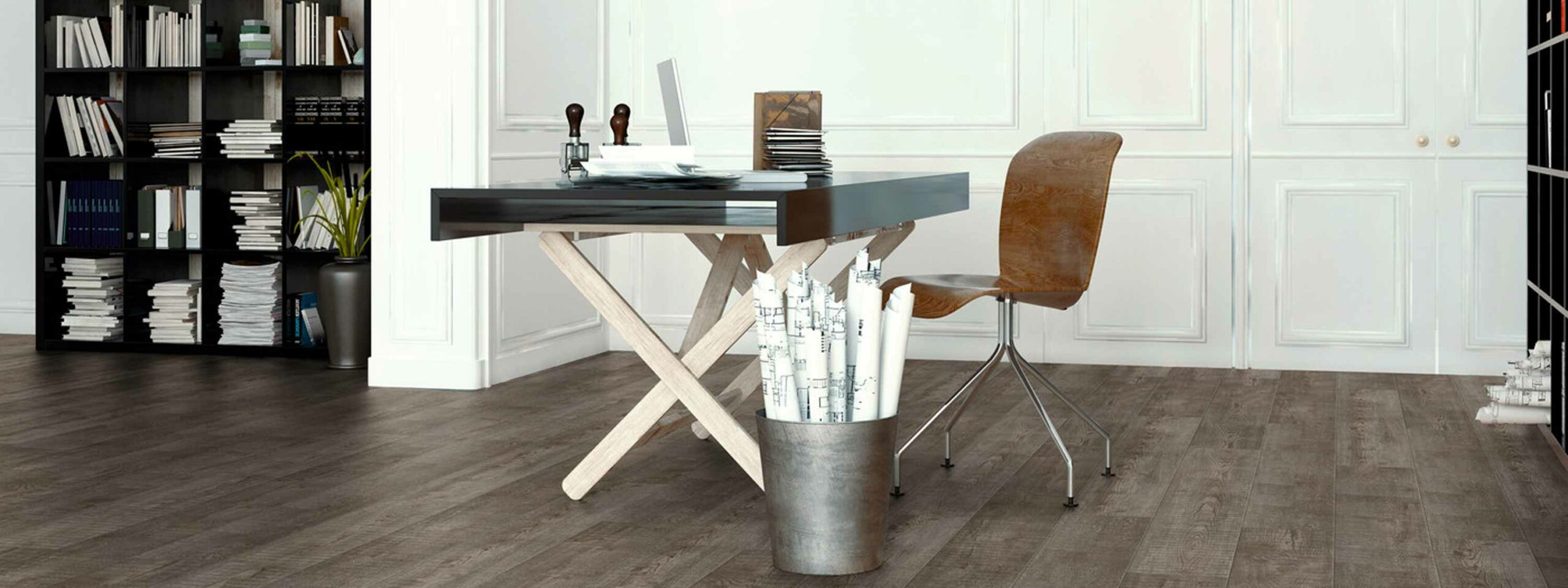 bodenbeläge nürtingen minimalistischer arbeitsplatz mit tisch auf braunem designboden expona simplay a simp von objectflor